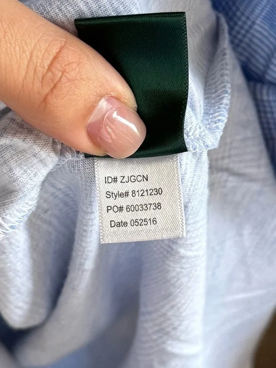 NWOT Lauren Ralph Lauren Light Blue Checked Button-Down Sleep Shirt | Small - Picture 7 of 7